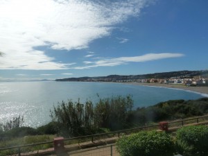 Casares beach on the doorstep at duplex penthouse apartment at La Perla de la Bahia, Casares, Costa del Sol, Andalucia, Spain