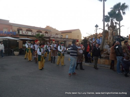 A band playing at the Three kings procession in El Castillo de la Duquesa