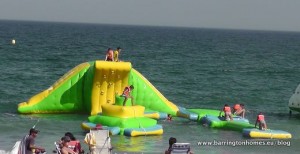 Inflatable in the sea in Sabinillas, Manilva, Costa del Sol