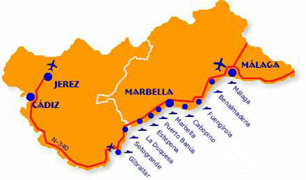 Property Location Map, Costa del Sol, Andalucia, Spain